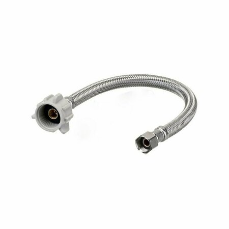 AMERICAN IMAGINATIONS 9 in. Chrome Cylindrical Stainless Steel Toilet Supply Hose AI-37888